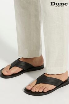 Dune London Black Fredos Toe Post Sandals (B94737) | €110