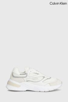 Calvin Klein White Runner Lace-Up Mesh Sneakers (B94769) | $207