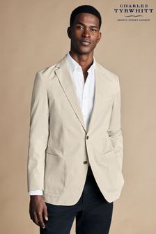 Charles Tyrwhitt Cream Slim Fit Updated Cotton Stretch Jacket (B94840) | OMR93