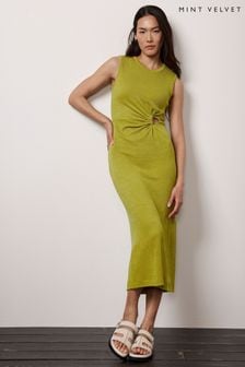 Mint Velvet Green Cutout Jersey Midi Dress (B94913) | 440 QAR