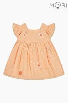 MORI Pink Organic Cotton Muslin Peach Pretty Summer Dress (B94925) | €49 - €52