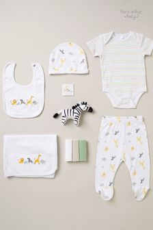 Rock-A-Bye Baby Boutique Cotton Print 10-Piece Baby White Gift Set (B95074) | €45