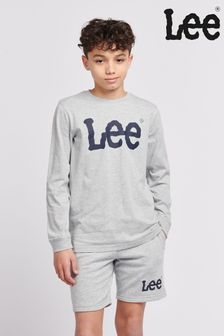 Серый - Lee Boys Wobbly Graphic Long Sleeve T-shirt (B95075) | €27 - €33