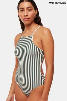 Whistles Green Stripe Swimsuit (B95319) | LEI 531