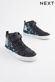 Black Wide Fit (G) Pokemon Elastic Lace High Top Trainers (B95367) | €42 - €52