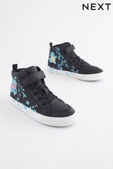 Black Wide Fit (G) Pokemon Elastic Lace High Top Trainers (B95367) | $51 - $63