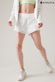 Athleta White Mesh Racer Run 4" Shorts (B95392) | 250 zł