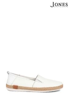 Jones Bootmaker Milan Leather Espadrille White Flats (B95412) | AED383