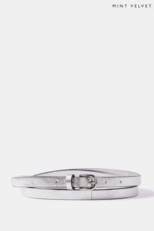 Mint Velvet Silver Skinny Leather Belt (B95462) | HK$463