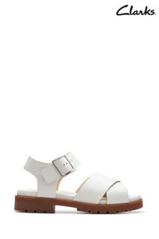 Clarks White Lea Orinoco Cross Sandals (B95553) | LEI 418