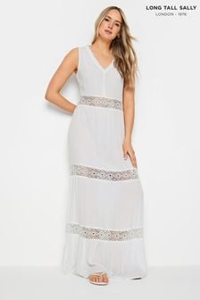 أبيض - فستان ماكسي حبك طراز بوهيمي من Long Tall Sally (B95635) | 216 د.إ