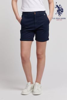 أزرق - U.s. Polo Assn. Womens Classic Chino Shorts (B95833) | 255 ر.س