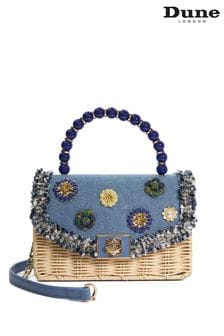 Dune London Blue Blooms Flower Bead Top Handle Bag (B96030) | €142