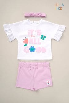 Lily & Jack Purple It's All Good 3-teiliges Outfit-Set mit Oberteil, Shorts und Stirnband (B96089) | 28 €