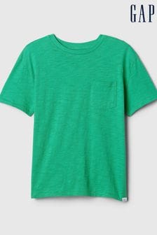 Verde - Tricou cu buzunar Mânecă scurtă Tricou la baza gâtului Gap (4-13ani) (B96098) | 48 LEI