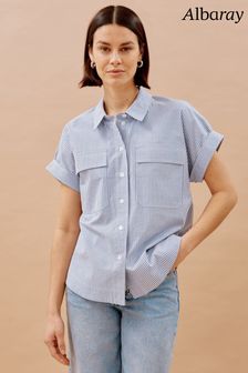 Albaray Blue Ticking Stripe Shirt