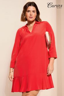 Curves Like These Red Kaftan Mini Dress (B96562) | kr571