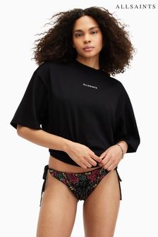 AllSaints Black Embroidered Jamilia Bikini Bottoms (B96597) | LEI 412