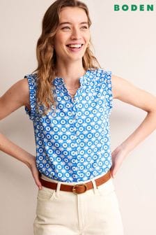 Boden Blue Olive Sleeveless Shirt (B96647) | HK$432