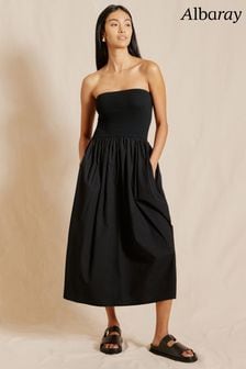 Albaray Woven Mix Bandeau Black Dress (B96693) | €86