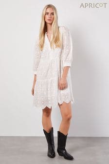 Apricot Broderie Anglaise Tiered Mini Dress (B96779) | ￥6,870