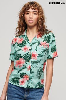 Superdry Green Beach Resort Shirt (B96784) | SGD 77