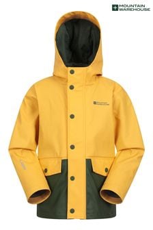 Mountain Warehouse Yellow Kids Drizzle Waterproof PU Jacket (B96900) | kr519