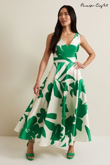 Phase Eight Green Fit And Flare Delcia Printed Dress (B97140) | 985 QAR