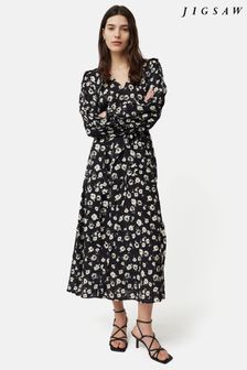 Jigsaw Grunge Floral Belted Black Dress (B97352) | 299 €