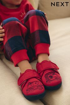 Boys red slippers 2025