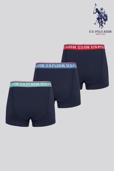 U.S. Polo Assn. Mens Blue Big And Tall Mixed Boxer Shorts 3 Pack