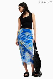 AllSaints Blue Nora Inspiral Skirt (B97631) | $142