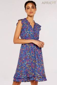 Apricot Blue Ditsy Floral Ruffle Mini Dress (B97739) | ￥6,170