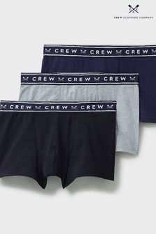 Crew Clothing Three Pack Classic Cotton Short Inseam Boxers (B97785) | 223 SAR