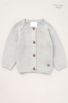 Rock-A-Bye Baby Boutique Grey Cosy Cotton Knit Cardigan (B97801) | Kč715