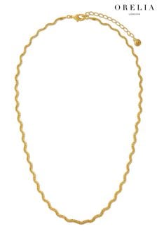 Orelia London 18k Gold Plating Textured Wave Chain Necklace