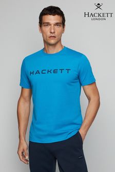 Niebieska koszulka męska Hackett London z krótkim rękawem (B97843) | 345 zł