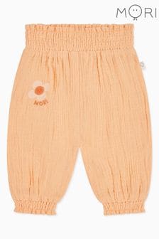 MORI Pink Organic Cotton Muslin Peach Summer Harem Trousers (B97848) | $38 - $41