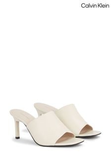Calvin Klein Natural Leather Heel Mules