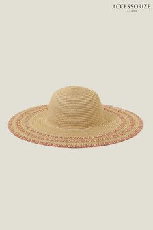 Accessorize Natural Braided Edge Floppy Hat (B97945) | SGD 54