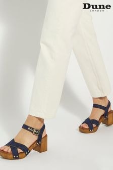 Dune London Blue Cross Strap Heeled Judies Sandals (B98521) | $146