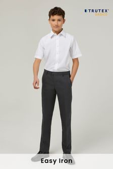Trutex White Regular Fit Short Sleeve 3 Pack School Shirts