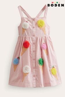 Boden Pink Button Through Ice Cream Dress (B98549) | HK$350 - HK$401