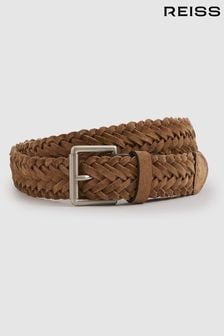 Stone - Reiss Charlie Suede Woven Belt (B98800) | CHF 125