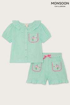 Monsoon Green Cheesecloth Pyjama Set (B98997) | €32 - €37