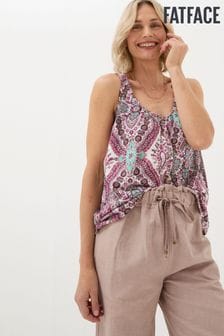 FatFace Flora Natural Cotton Linen Detail Paisley Vest (B99106) | $54