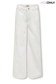 ONLY KIDS Wide Leg Adjustable Waist White Jeans (B99280) | KRW53,400