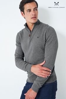 Grau - Crew Clothing Organic Cotton Half Zip Sweat Shirt (B99552) | 109 €