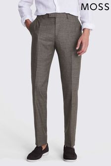 MOSS Tailored Fit Italian Brown Trousers (B99576) | 891 QAR