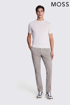MOSS Silver Grey Tailored Fit Stretch Chinos (B99653) | 297 QAR